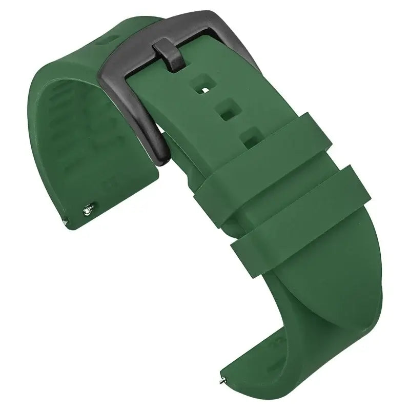 Samsung Galaxy Watch Smooth Silicone Quick-Release Band in Green / Black Buckle