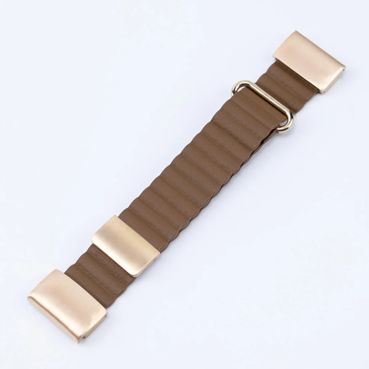 Garmin leather band for smartwatch, 22mm and 26mm, premium comfort strap with gold accents, stylish replacement strap.