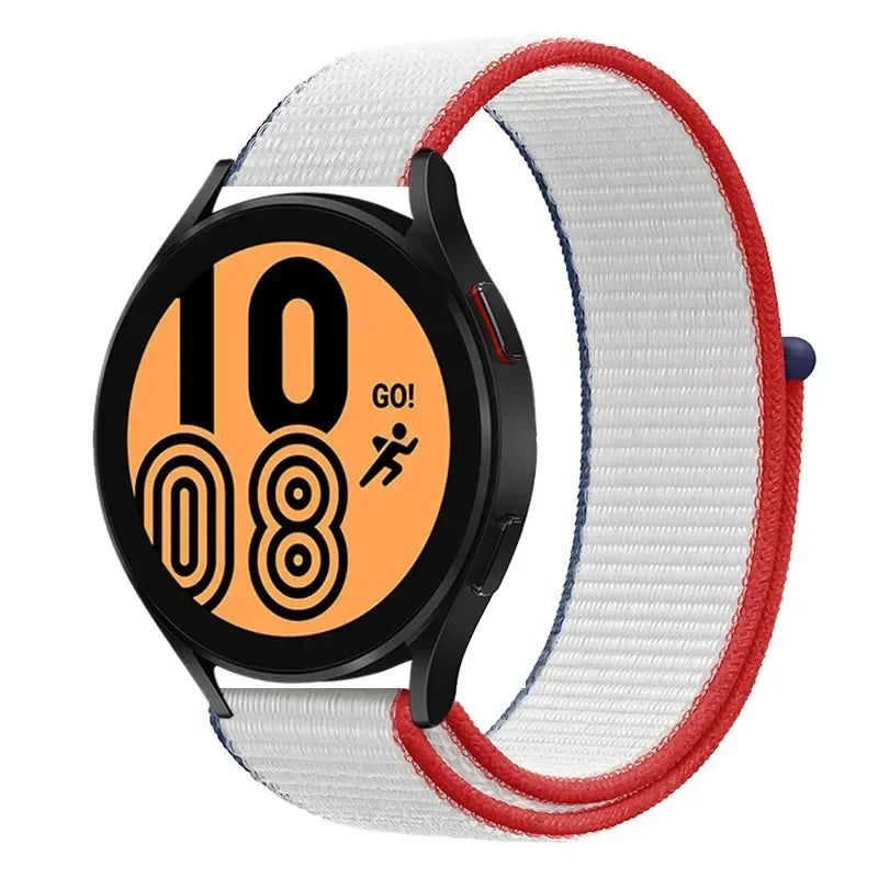 COROS Nylon Sport Loop Watch Band in Solid & Mixed Colors - White / Red