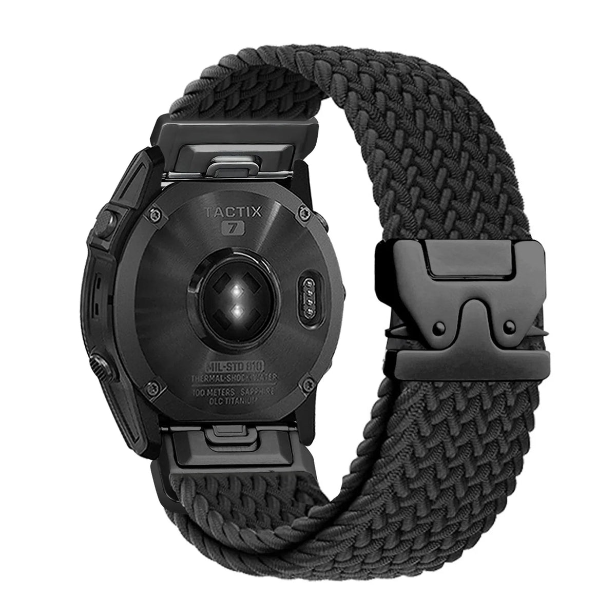 Black Garmin QuickFit 20/22/26mm Braided Stretch Nylon Band