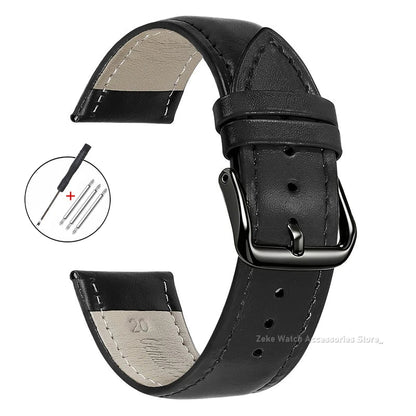 Slim Calfskin Band in Black with Black Buckle