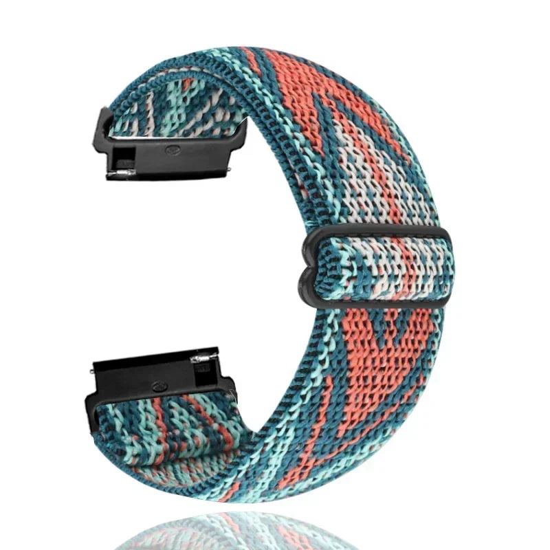 Motorola Moto Nylon Loop Band with Adjustable Slider — Teal / Coral Chevrons