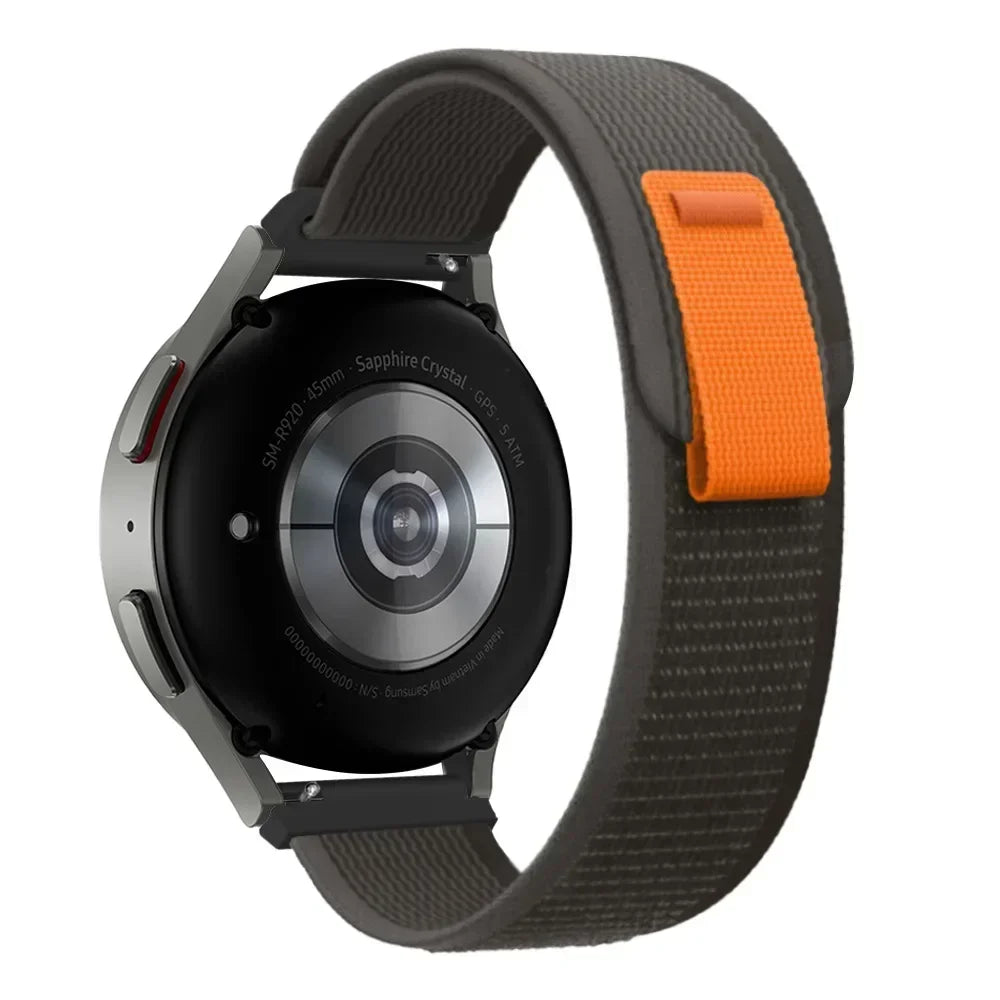 Motorola Moto Nylon Trail Loop Watch Band with Pull Tab — Black / Gray