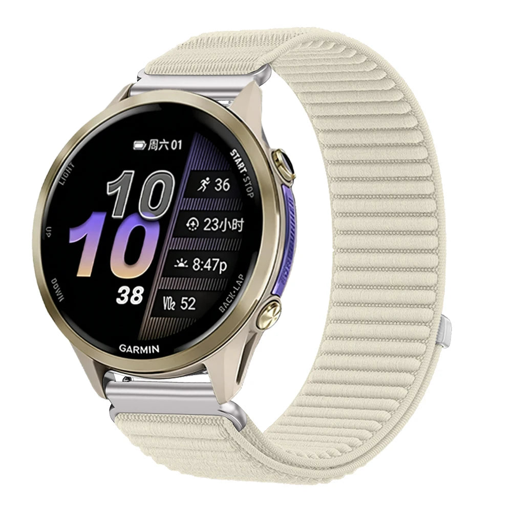Polar Ribbed Nylon Sport Loop Watch Band — Starlight