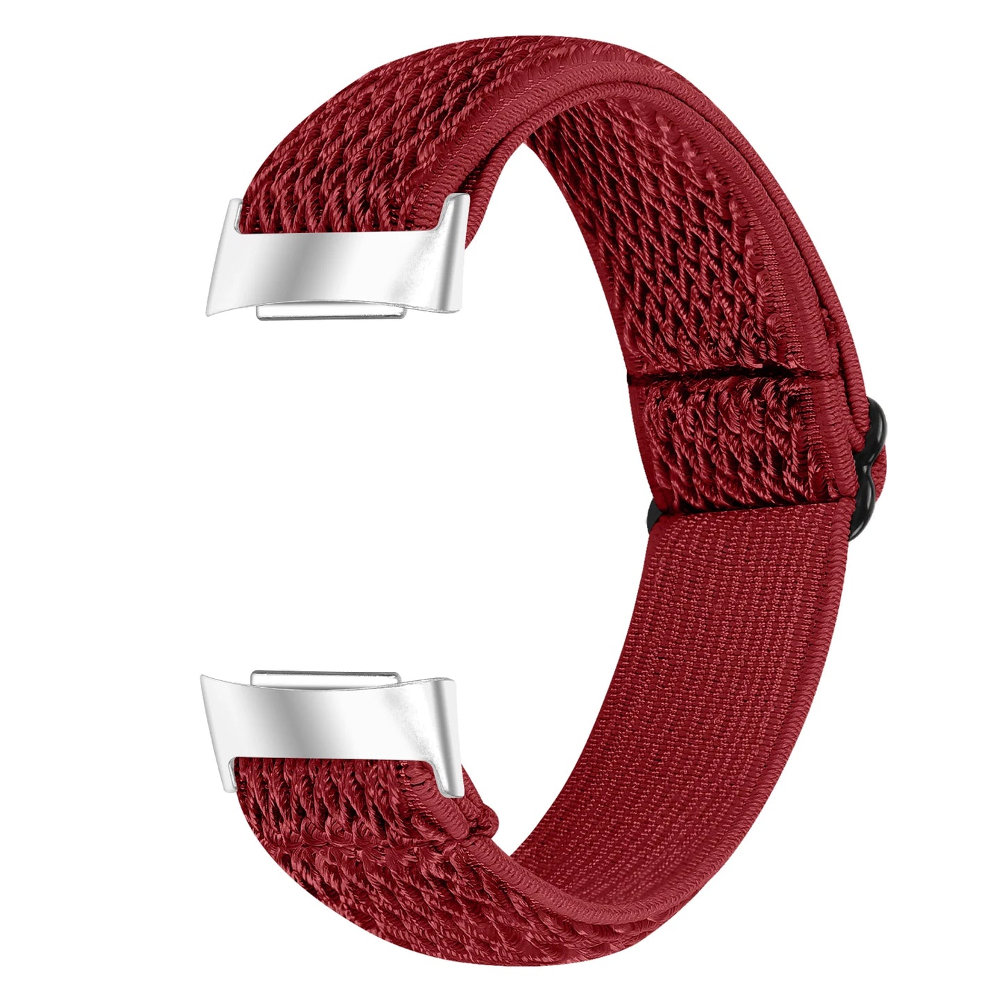 Elastic nylon strap for Fitbit Charge 6, breathable design, stylish red color, perfect for sports and daily wear.