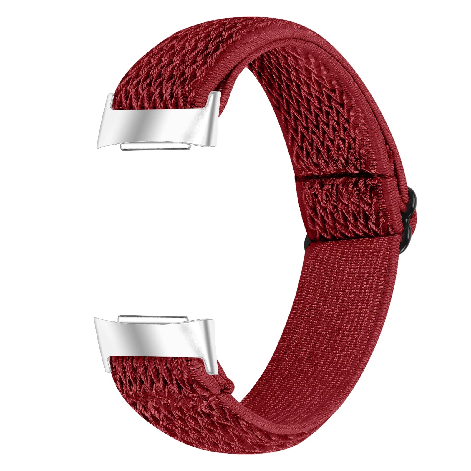 Elastic nylon strap for Fitbit Charge 6, breathable design, stylish red color, perfect for sports and daily wear.
