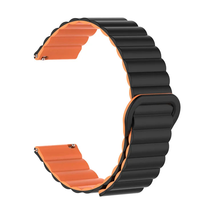 Polar Ribbed Magnetic Silicone Loop Band – Black / Orange