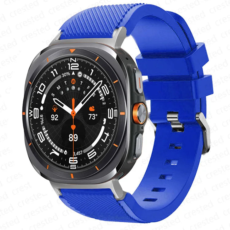 Samsung Galaxy Silicone Sport Watch Band - 20mm/Ultra+Ultra2 in royal blue, perfect for workouts and everyday wear.