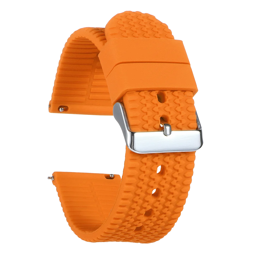 Tread Pattern Silicone Band in Orange