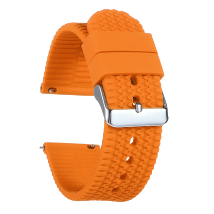 Tread Pattern Silicone Band in Orange