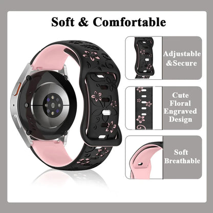 Garmin Floral Engraved Silicone Band — features overview