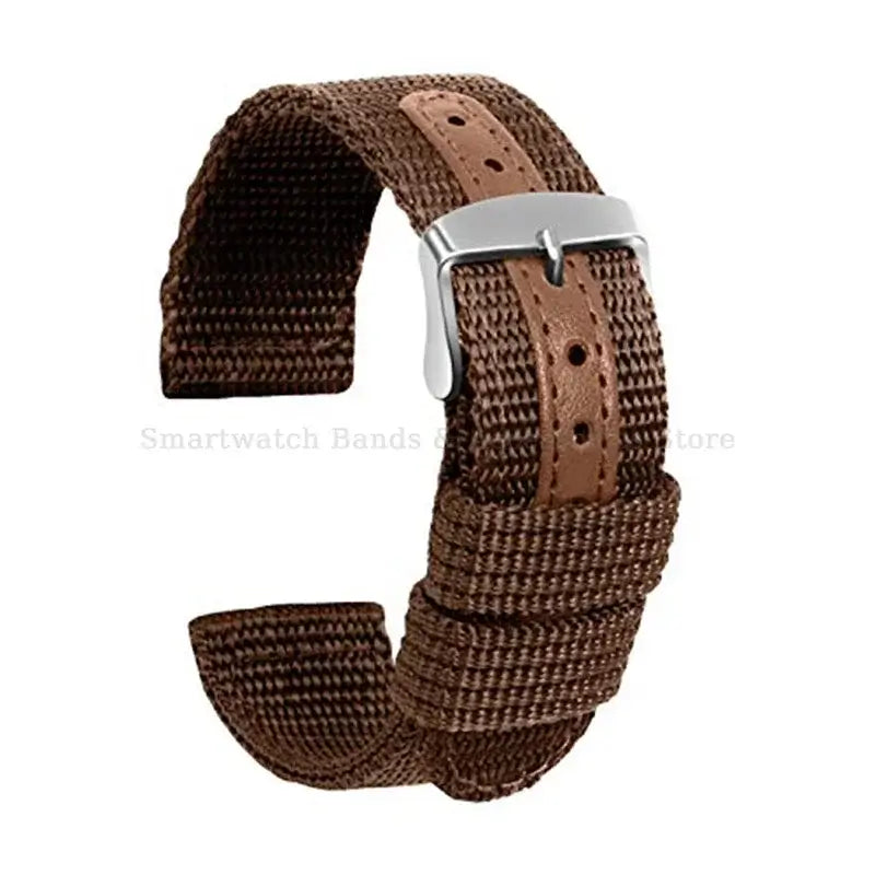 Suunto Textured Nylon Band with Center Detail - Brown / Silver Buckle
