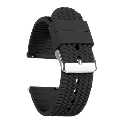 Tread Pattern Silicone Band in Black