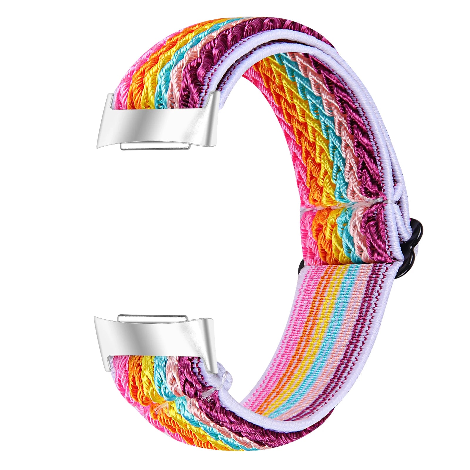 Colorful nylon strap for Fitbit Charge 6, blending style and comfort for a perfect smartwatch experience.