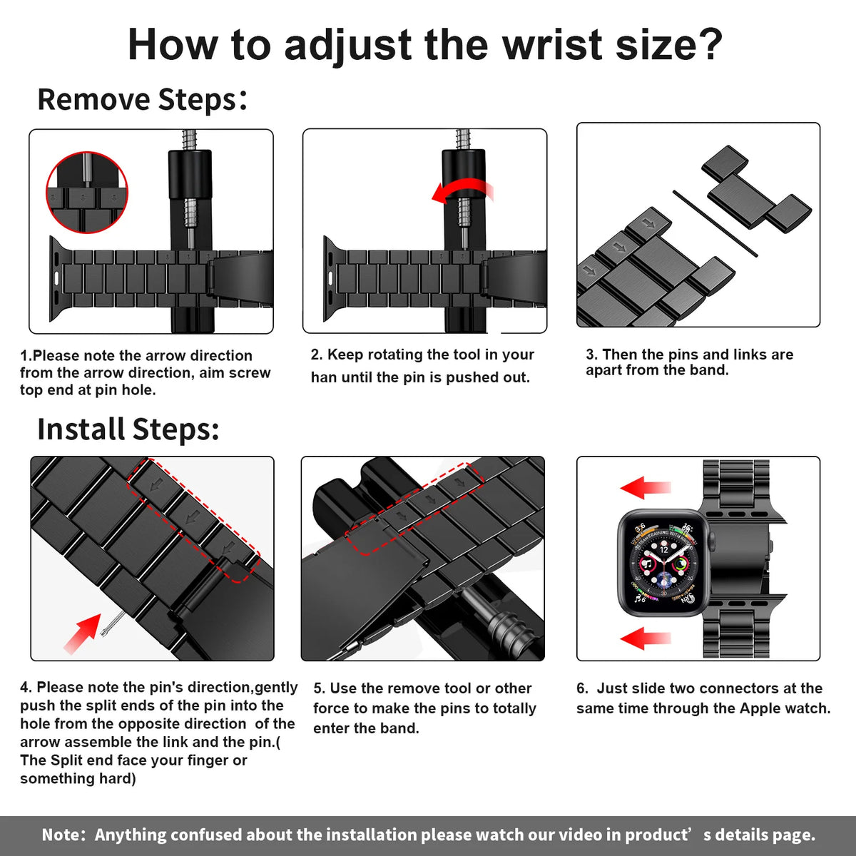 Link removal and replacement instructions for Apple Watch