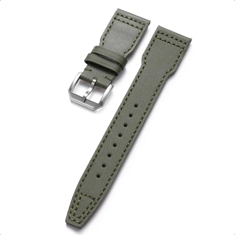 COROS Nylon Canvas Band with Stitching Options – Olive Green / Tonal Stitching