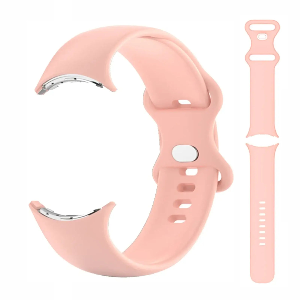 Silicone Google Pixel Watch Band - Two Strap Sizes in Blush Pink