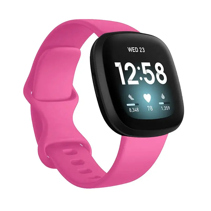 Fitbit Versa & Sense Silicone Double-Loop Band - Hot Pink