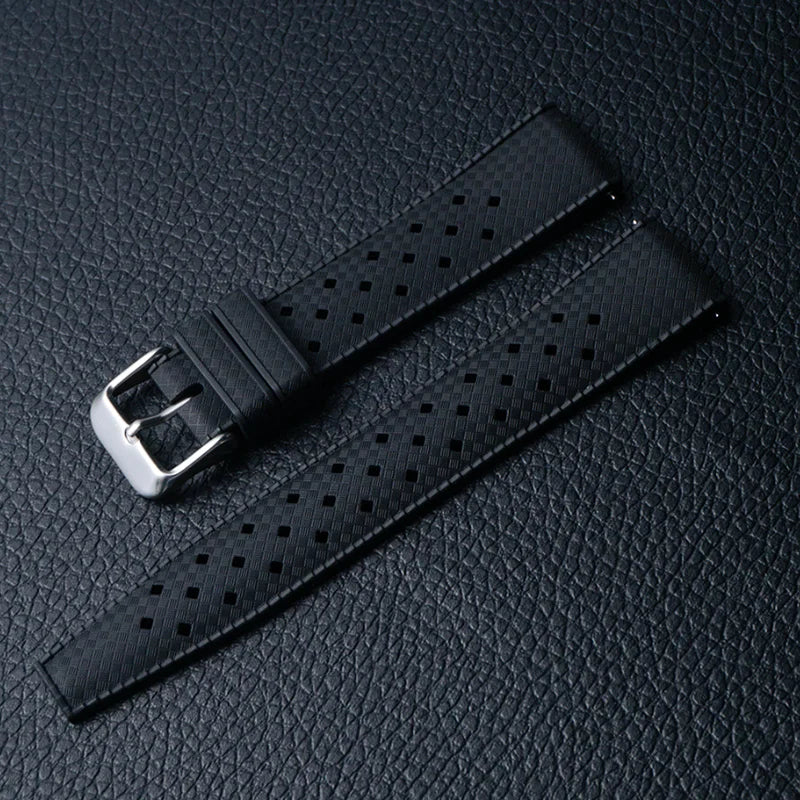Polar Tropic-Style Perforated Rubber Band — Black