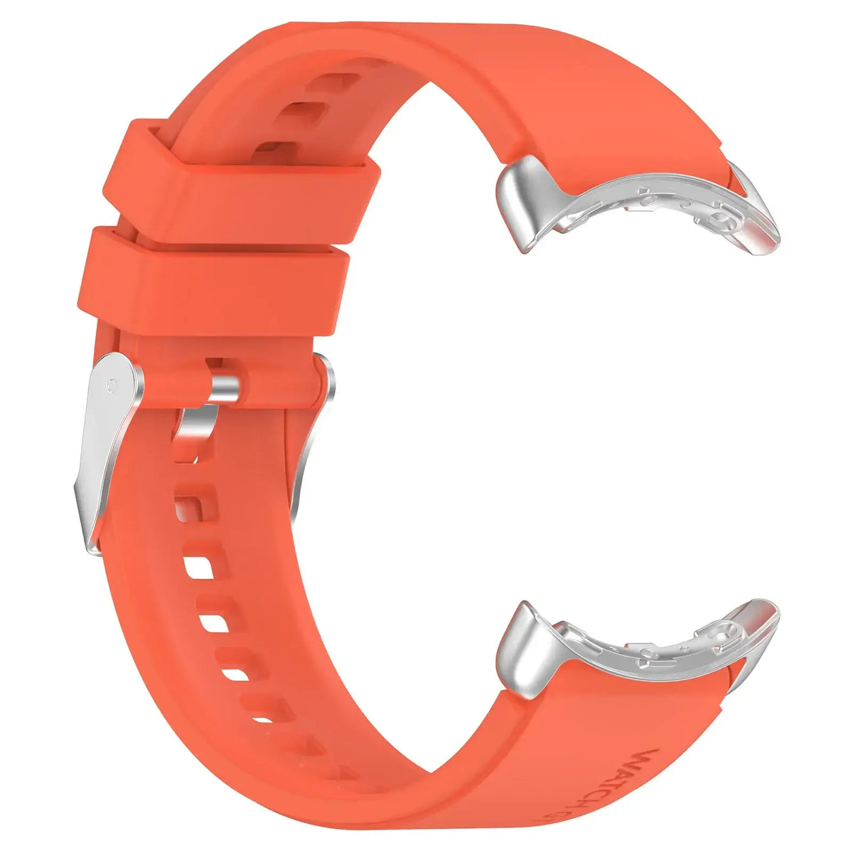 Buckle Silicone Google Pixel Watch Band with Double Keepers in Orange