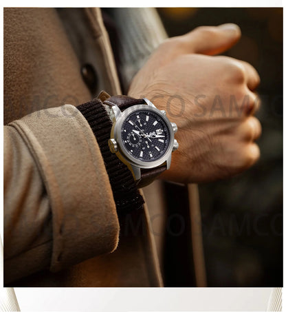 Grained Leather Band worn on a wrist
