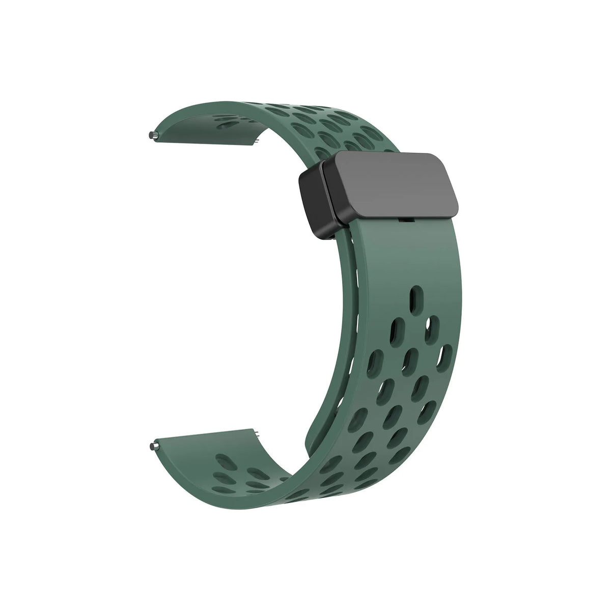 COROS Perforated Silicone Band with Magnetic Clasp – Pine Green / Black Clasp