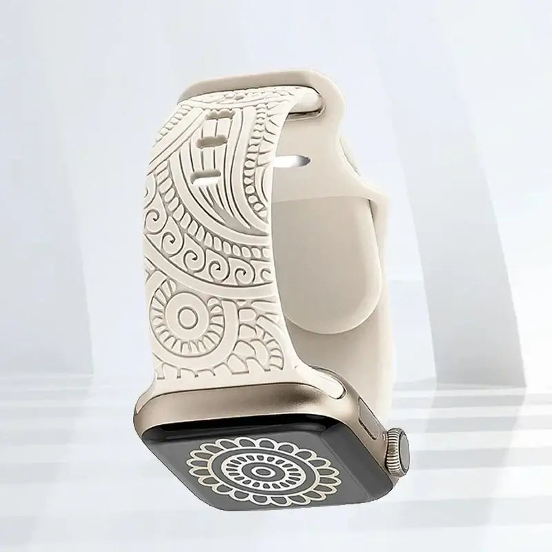 Ivory Ornamental silicone Apple Watch band