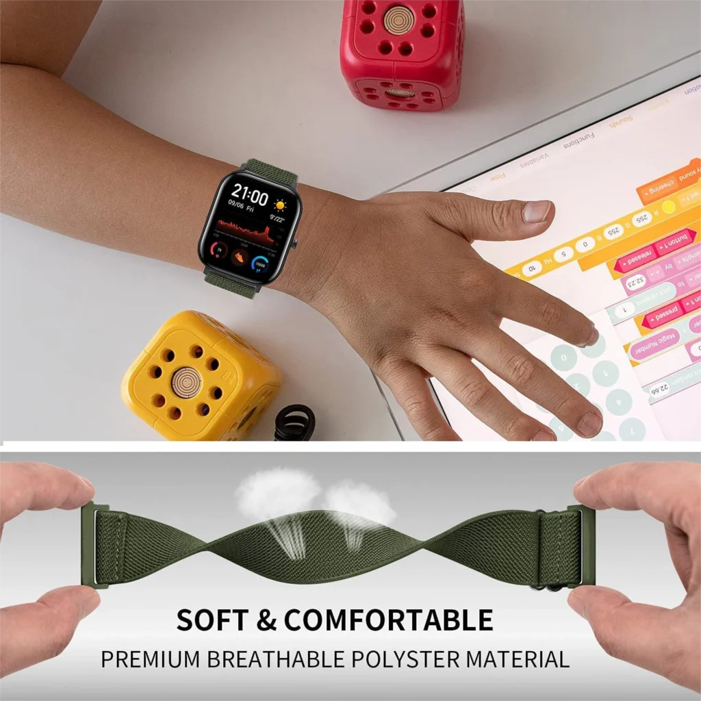 COROS Adjustable Elastic Fabric Watch Band - Stretch fabric construction detail