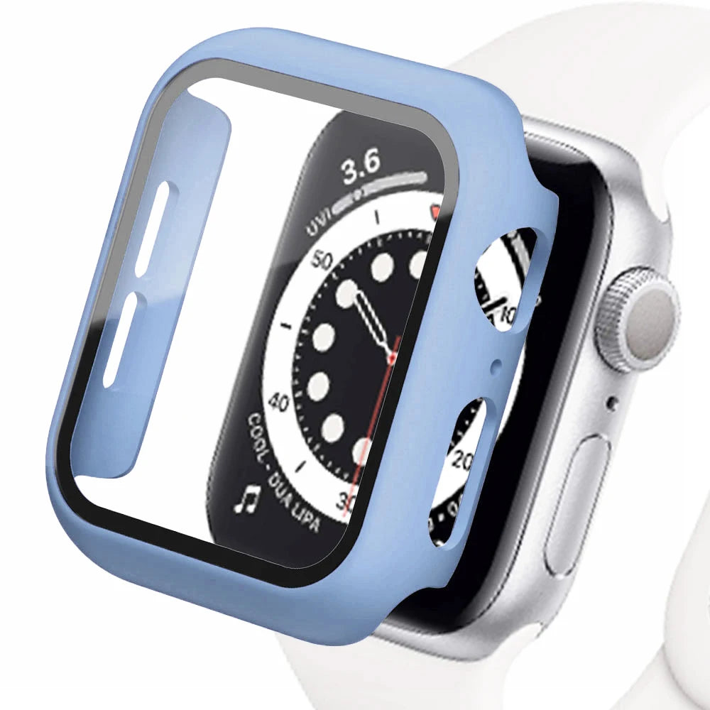 Quality blue protective case for Apple Watch, offering style and durability with full-body coverage.