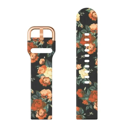 Garmin Printed Silicone Band in Red Rose