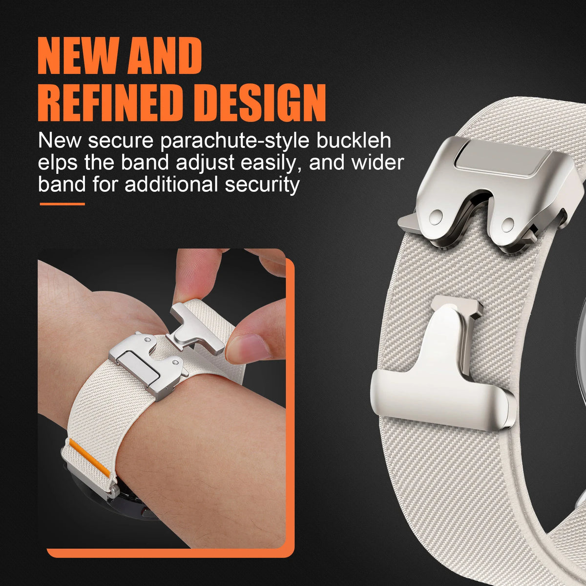 Parachute-style clasp opening detail for COROS – BandsCo Straps