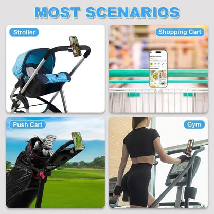 Magnetic Golf Push Cart Phone Holder, 360° Handlebar Mount