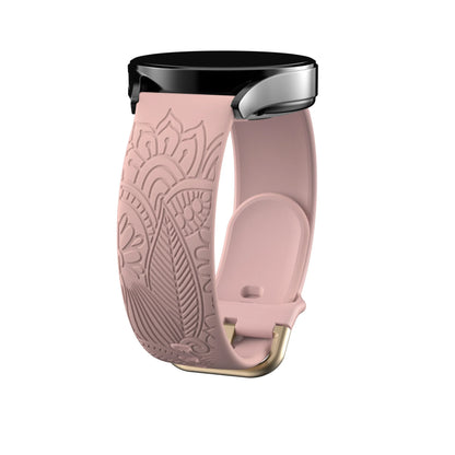 Garmin Engraved Mandala Silicone Band in Pink