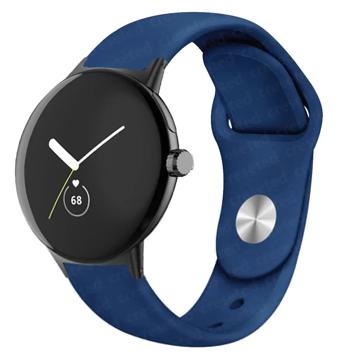 Round Stud Silicone Google Pixel Watch Band in Navy Blue