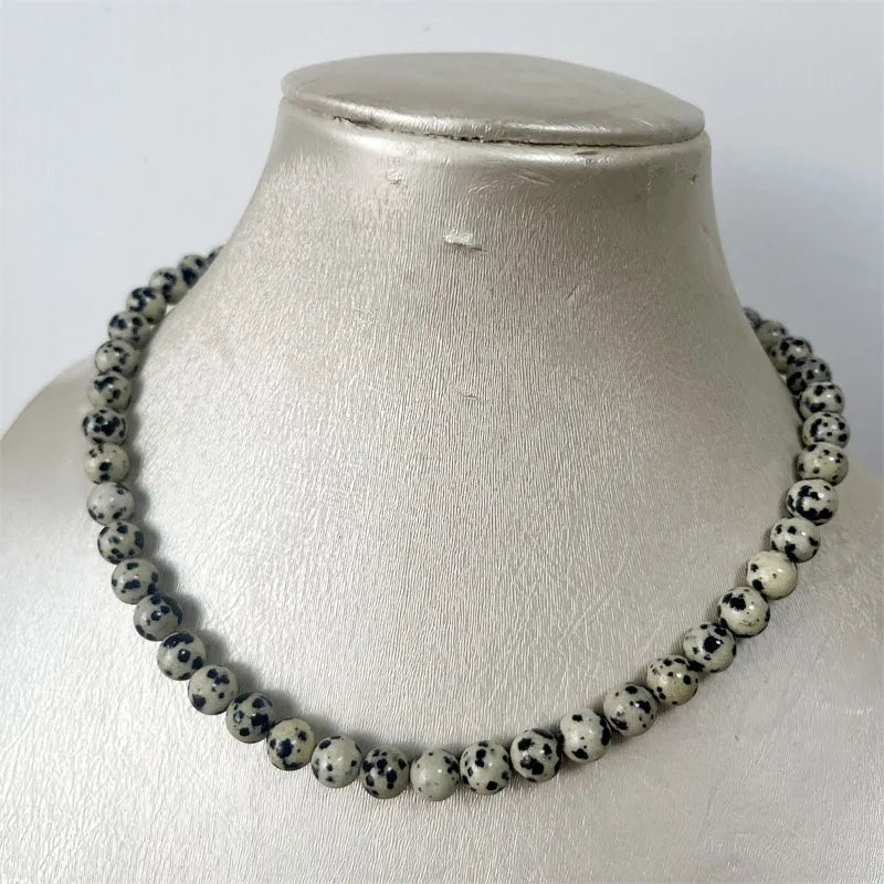 Dalmatian Jasper Bead Necklace