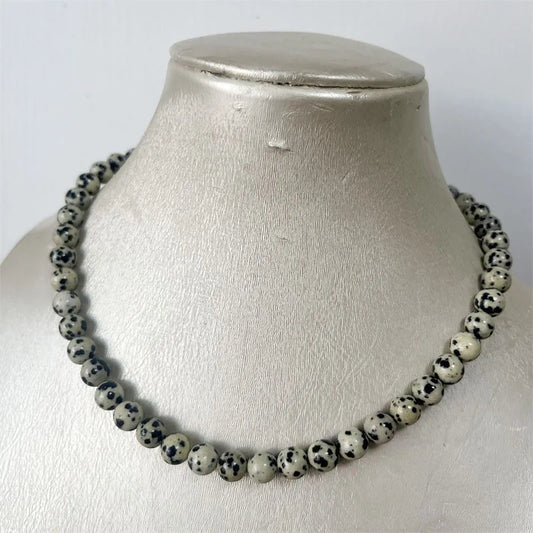 Dalmatian Jasper Bead Necklace