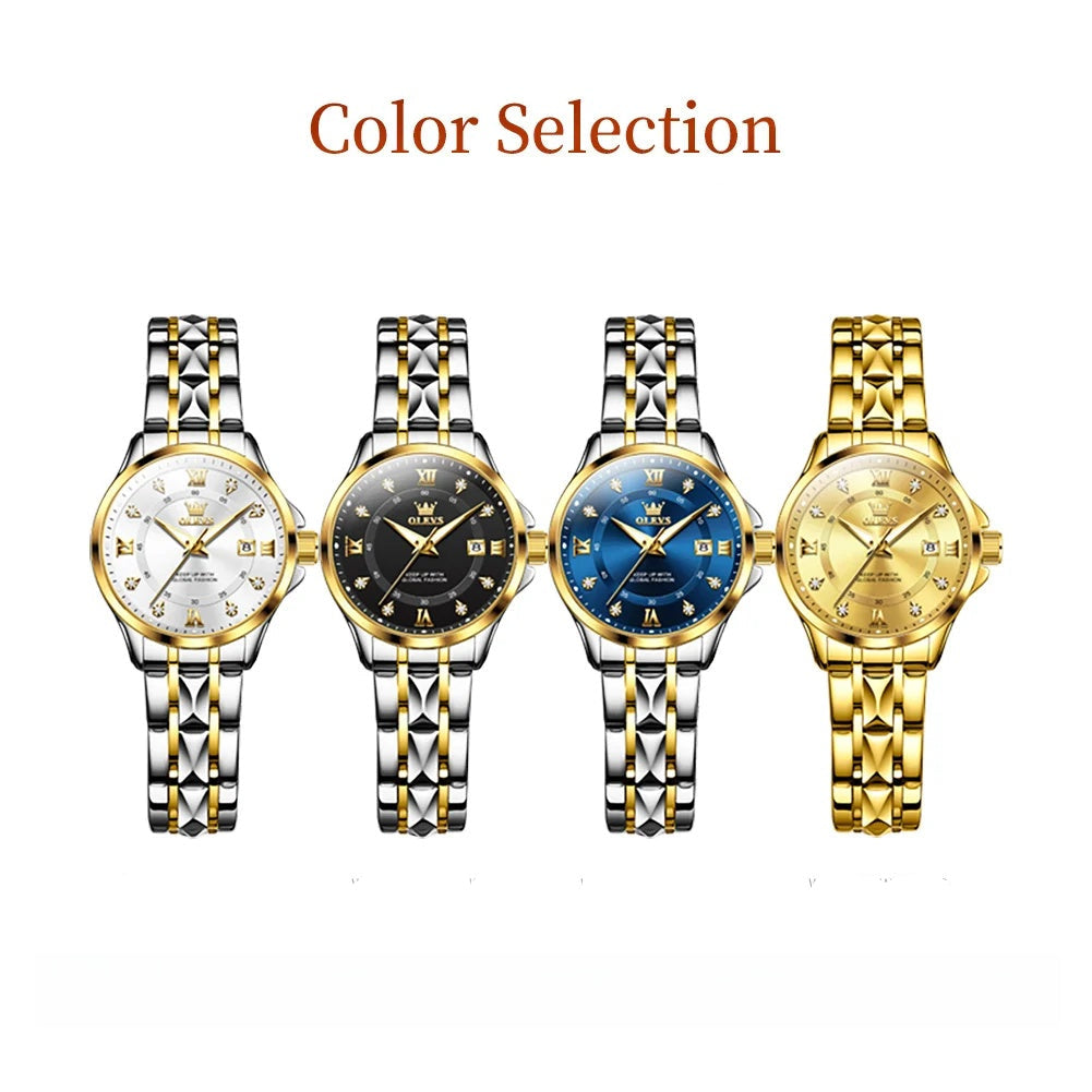 Women's 30mm Bracelet Watch with Date — Gold-tone and two-tone color assortment