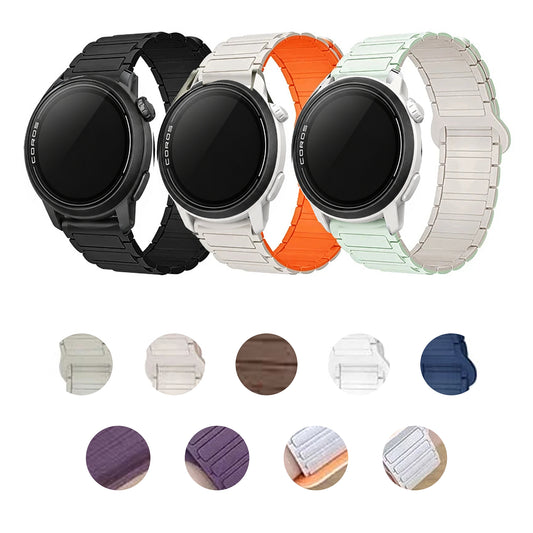 COROS PACE & APEX Ribbed Magnetic Silicone Loop Band, 36 Colors — BandsCo Straps