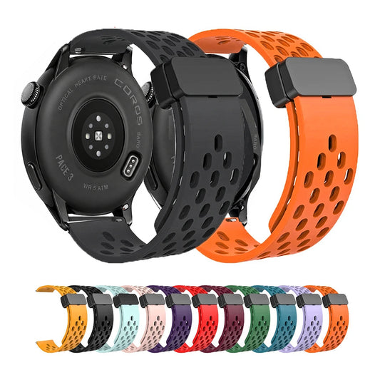 Perforated magnetic silicone bands with color previews for COROS – BandsCo Straps