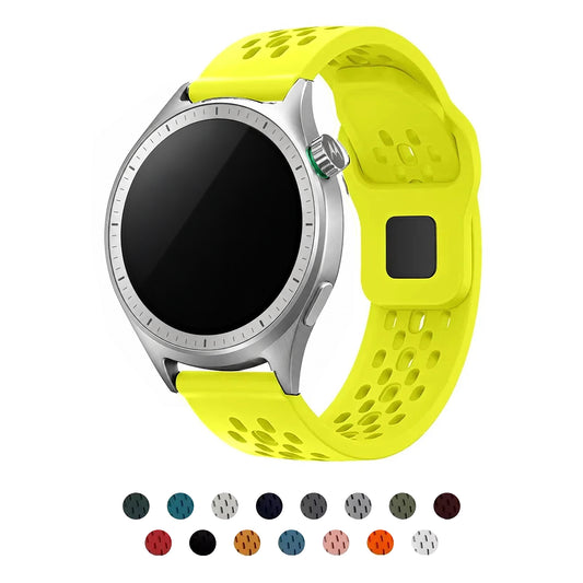 Perforated Silicone Band for Motorola Moto — Neon yellow green strap with color swatches
