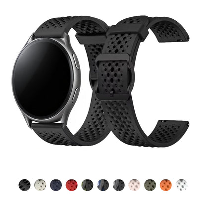 Motorola Moto Watch Silicone Sport Band with Air Holes, Pin Buckle — original band with Moto hero presentation