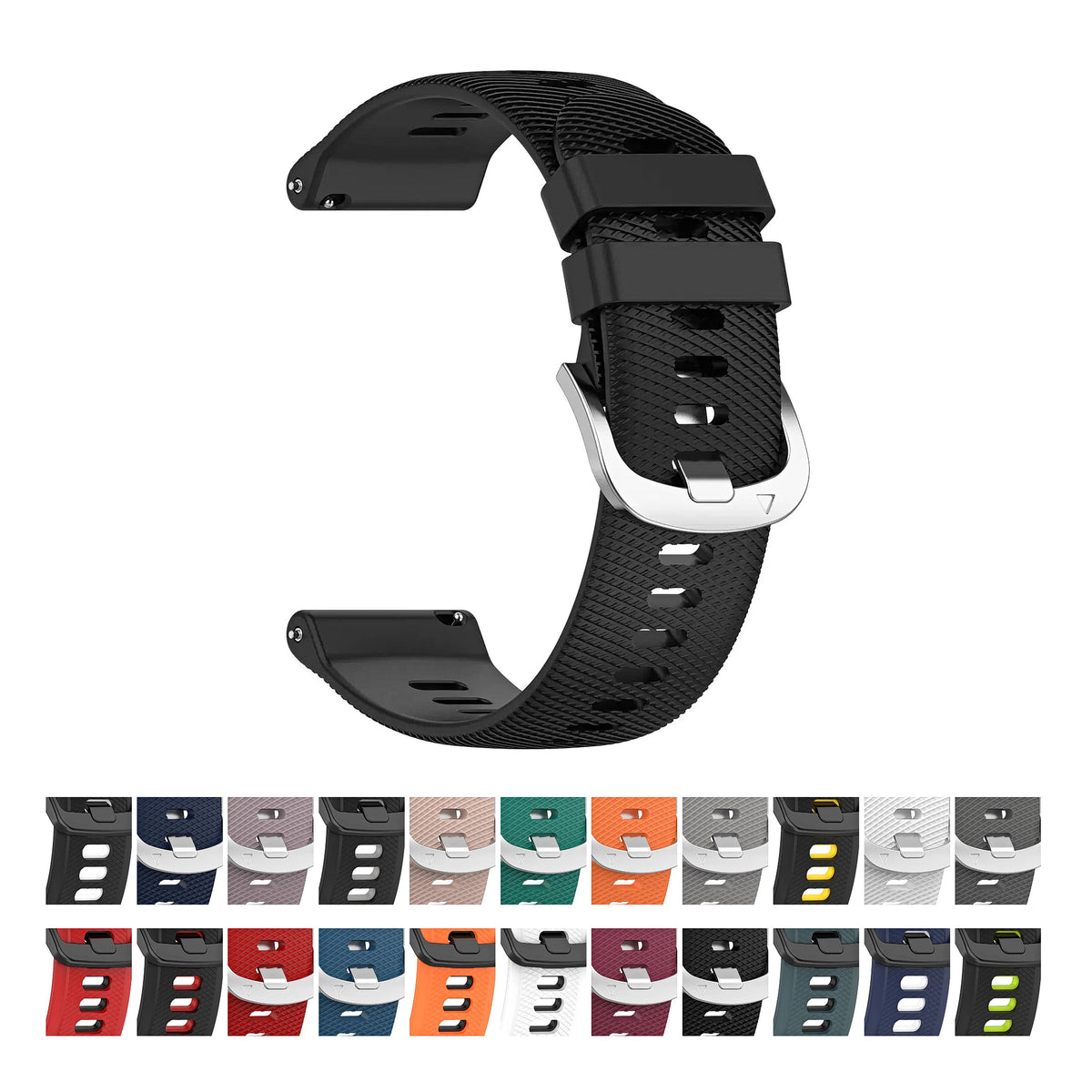 Motorola Moto Watch Two-Tone Silicone Sport Band, 22 Colors — original band and real variant previews