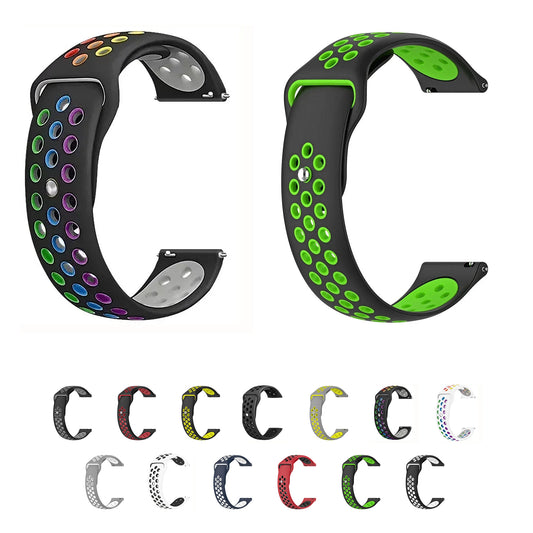 Motorola Moto Watch Two-Tone Perforated Silicone Band — original band and real variant previews