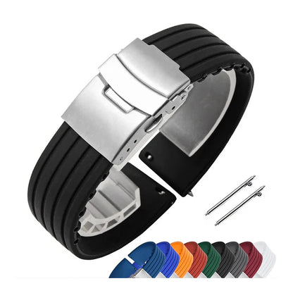 Silicone Folding Clasp Band for Polar – black strap and color previews