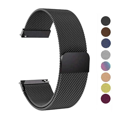 Polar Stainless Steel Milanese Mesh Band – black mesh band and color previews