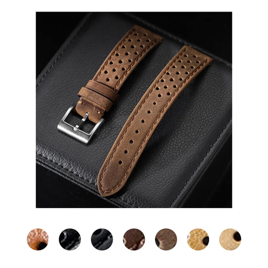 Perforated Calfskin Leather Band for Polar – perforated leather color selection