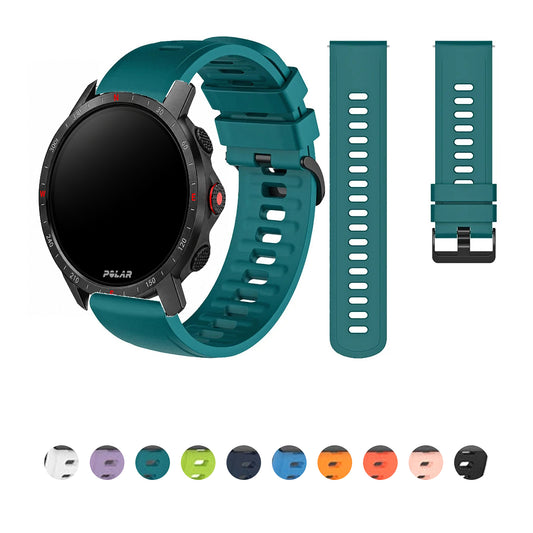 Silicone Pin Buckle Band for Polar – teal band and color previews