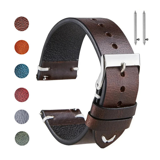Polar Calfskin Leather Band with Accent Stitching — Leather color selection