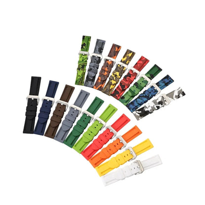 Polar Silicone Buckle Band in Solid and Camo Colors — Solid and camouflage color selection