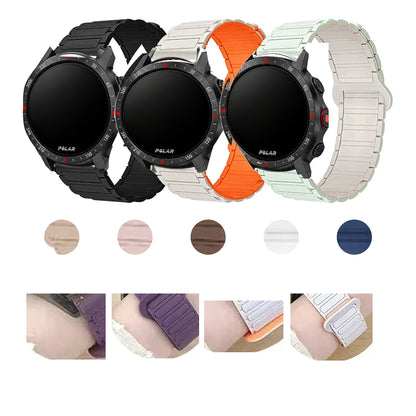 Polar Ribbed Magnetic Silicone Loop Band — Solid and two-tone color selection